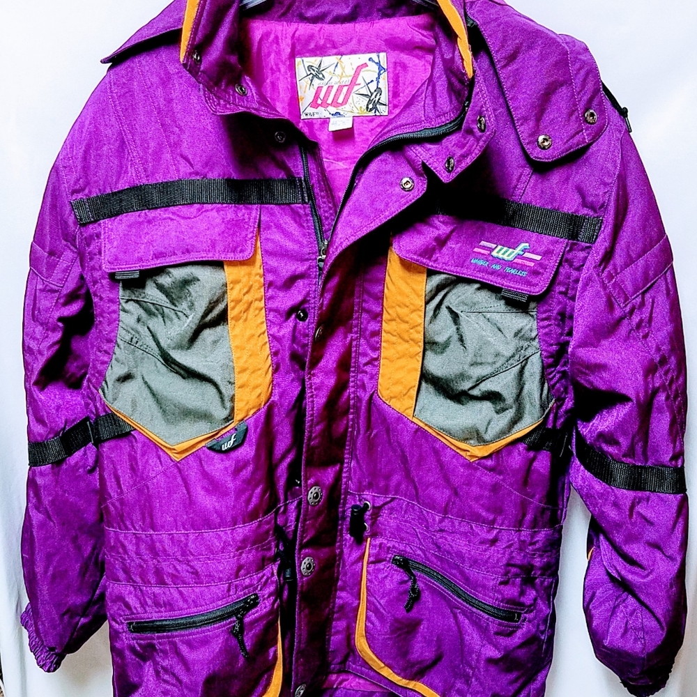 Vintage Wander and Fearless Women's XL Snow Ski Suit Set Jacket Suspenders